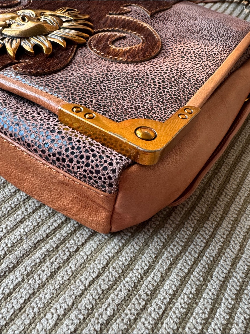 Sharif Vintage Celestial Stingray Sun & Moon Crossbody Bag - Rare - Picture 7 of 16